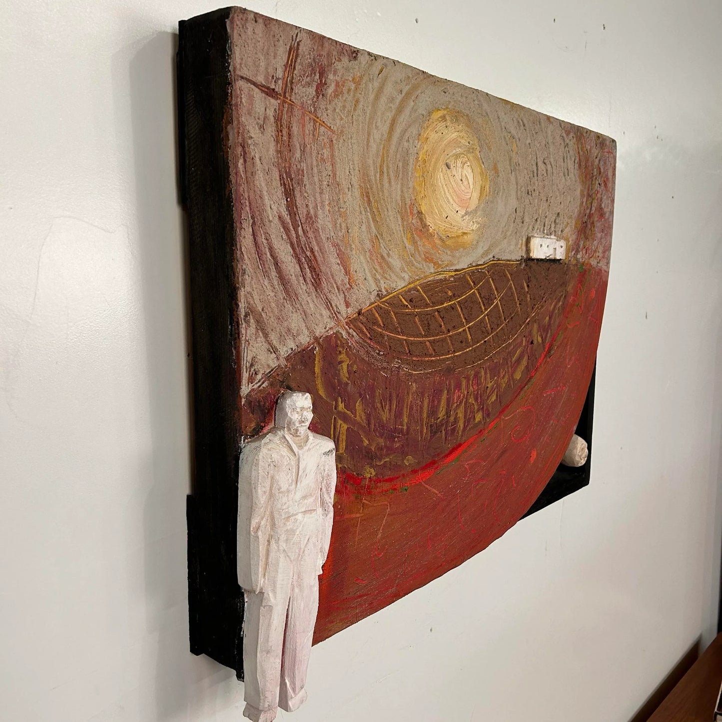 “Joe’s Doing Alright Now” J. Boomer Mixed Media Sculpture Painting 1989