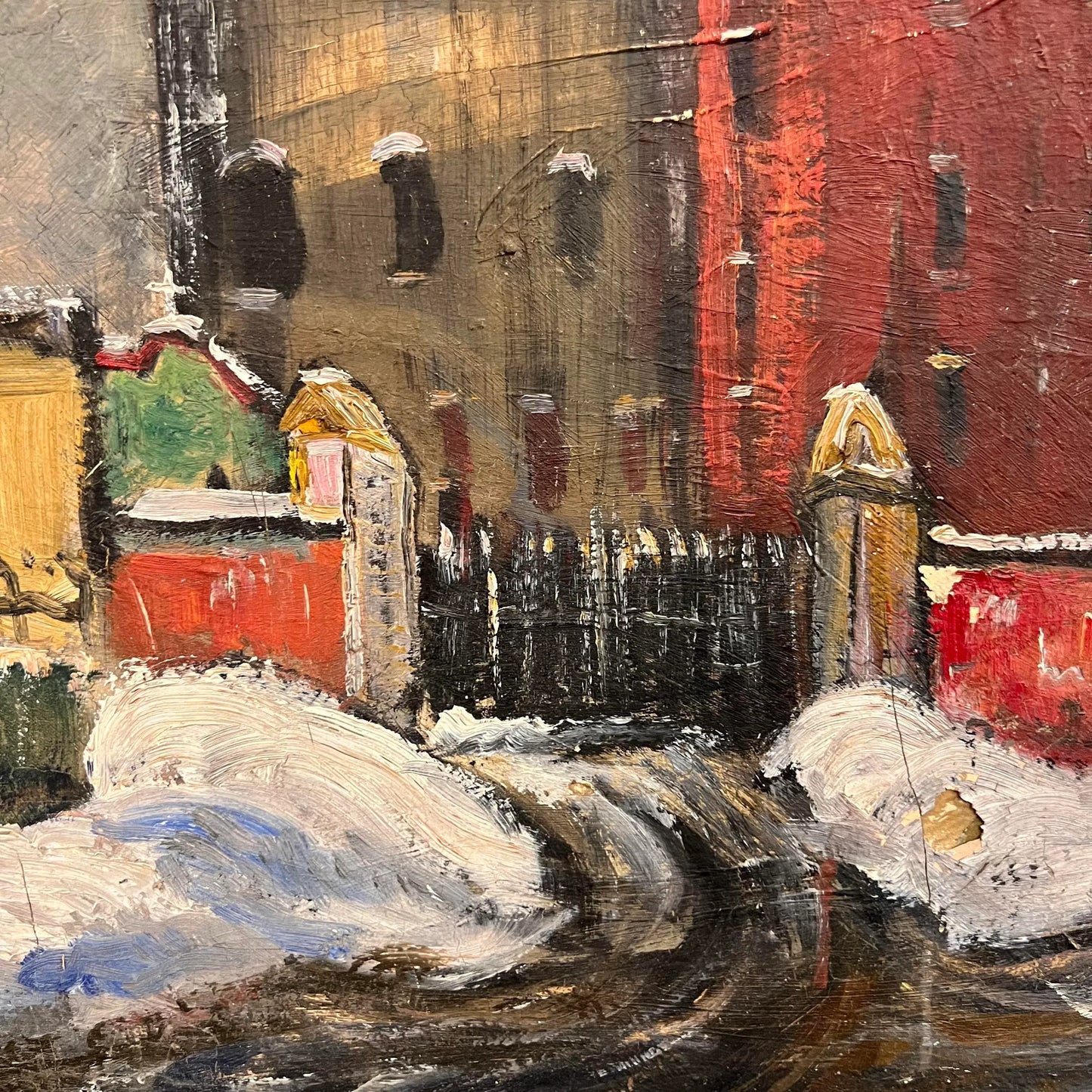 Cleveland Winter Cityscape Painting Signed Halt