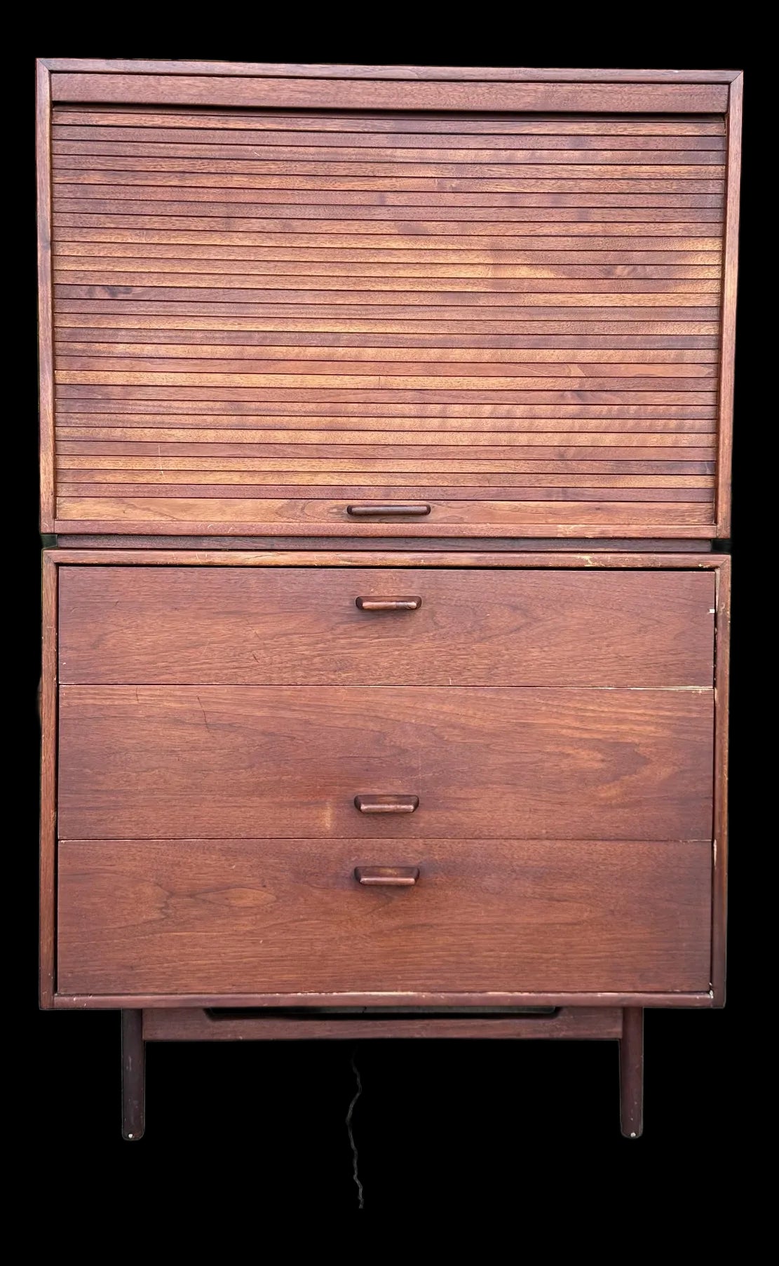 Mid Century Modern Jens Risom 2 Piece Dresser Chest Cabinet Storage Cabinet