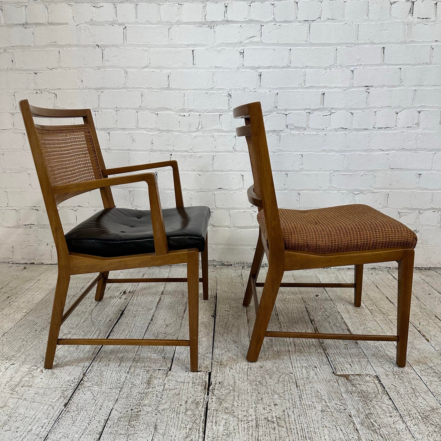 Set of 6 Cane Backed Dining Chairs 2 Arms 4 Side