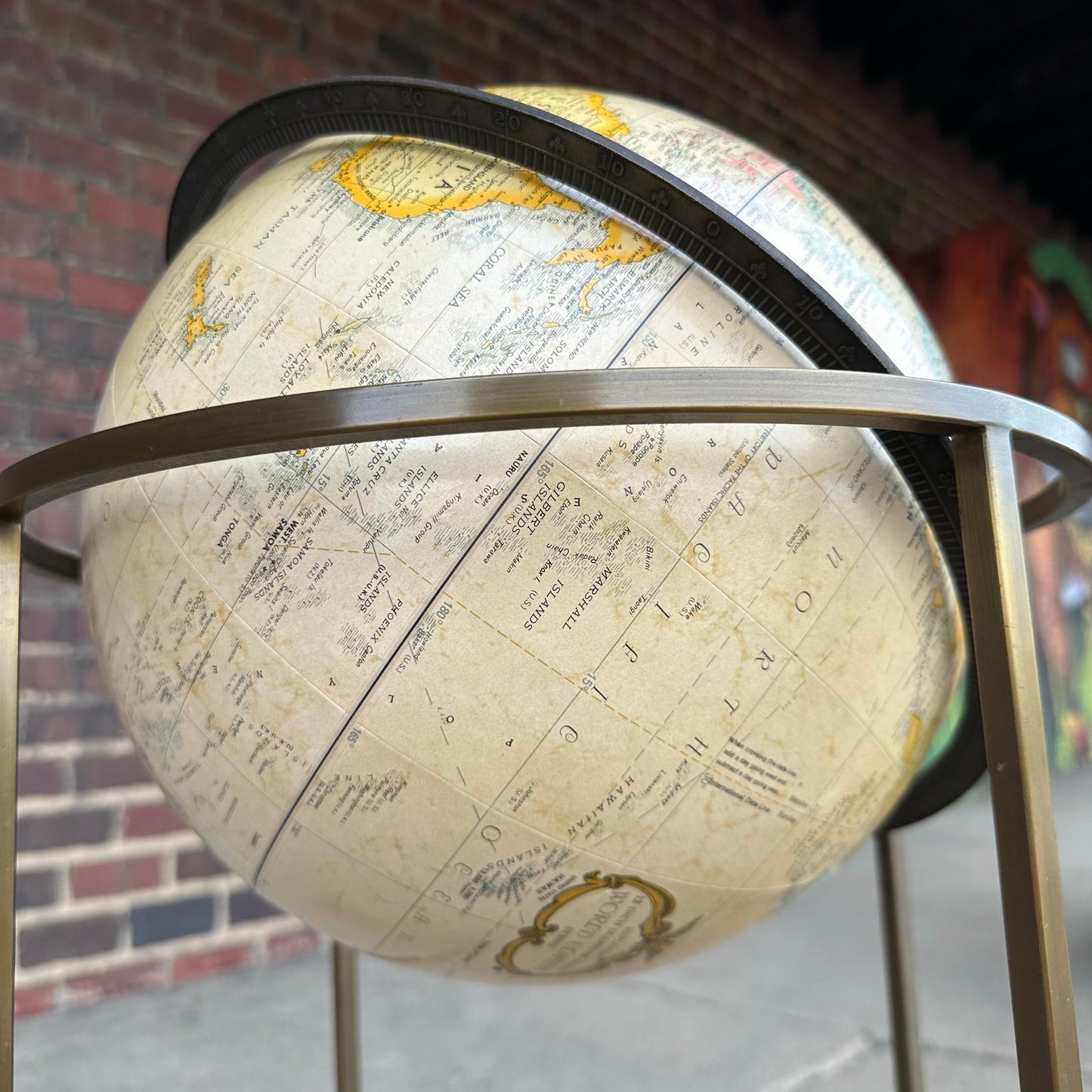 Paul McCobb Style Globe on Brass Stand