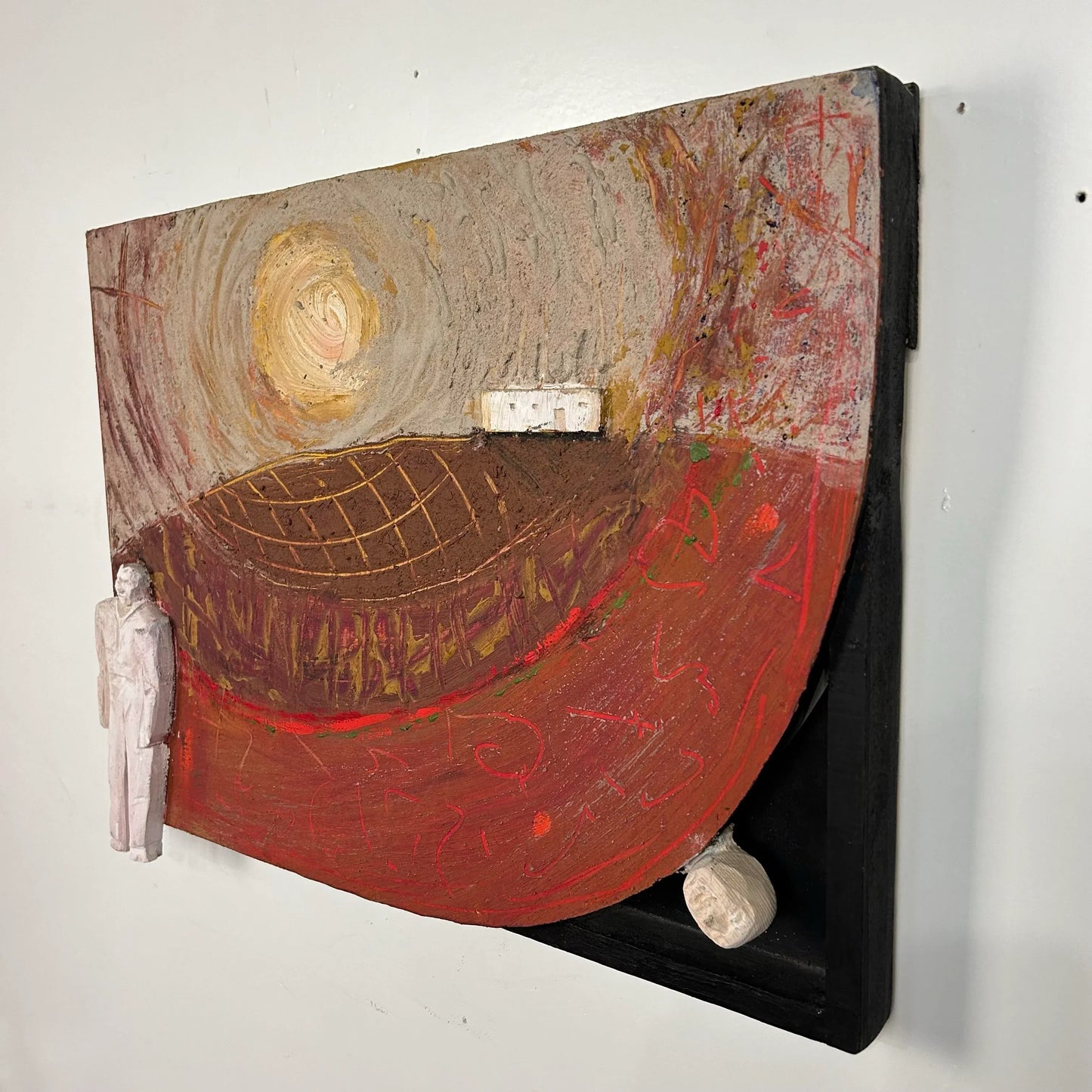 “Joe’s Doing Alright Now” J. Boomer Mixed Media Sculpture Painting 1989