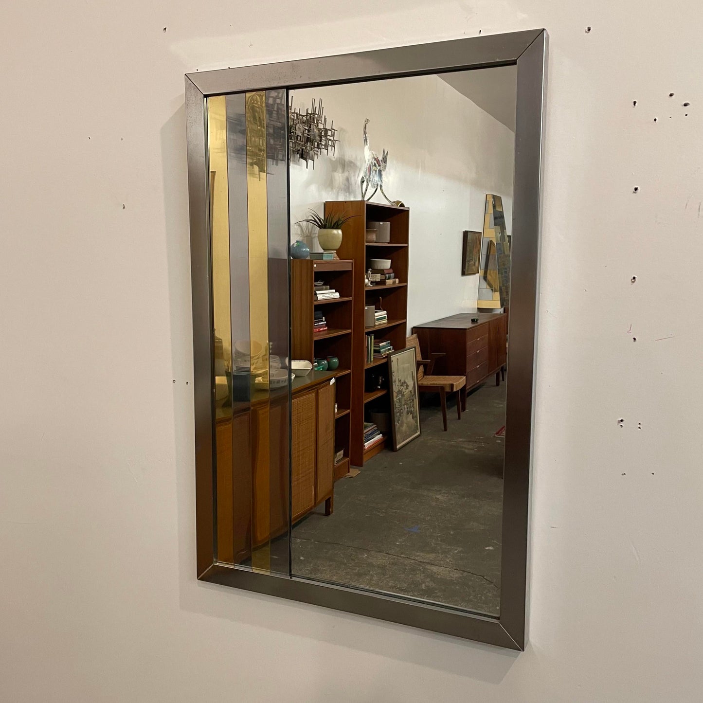 Paul Evans Style Mid Century Modern Mirror