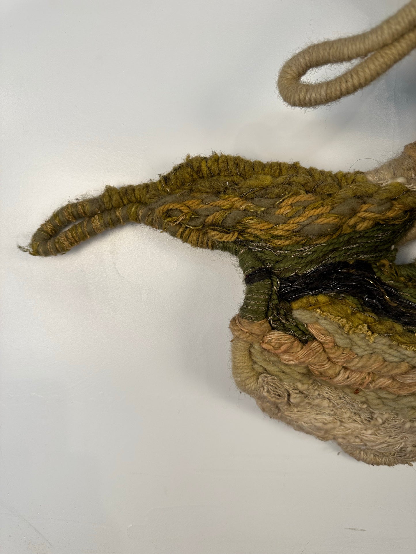 Fiber and Enamel Wall Art Hanging 70’s