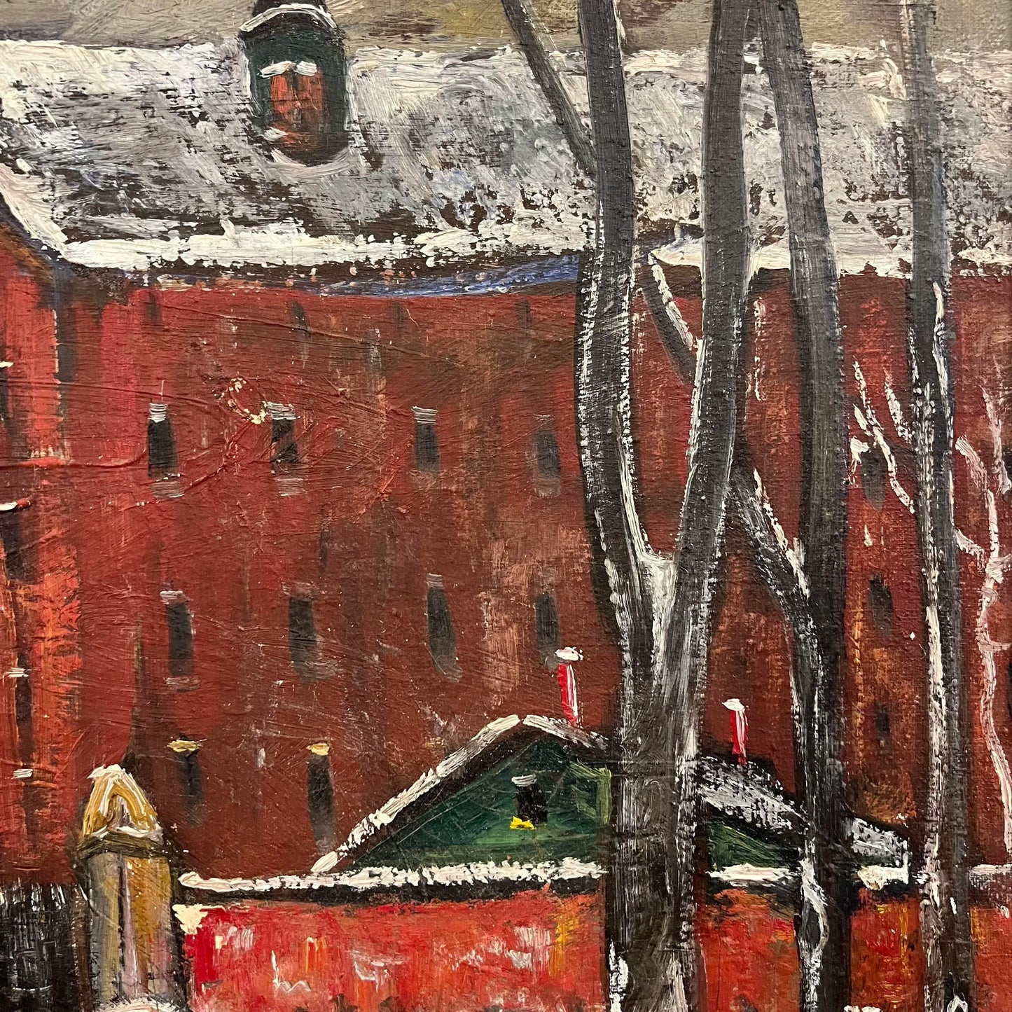 Cleveland Winter Cityscape Painting Signed Halt