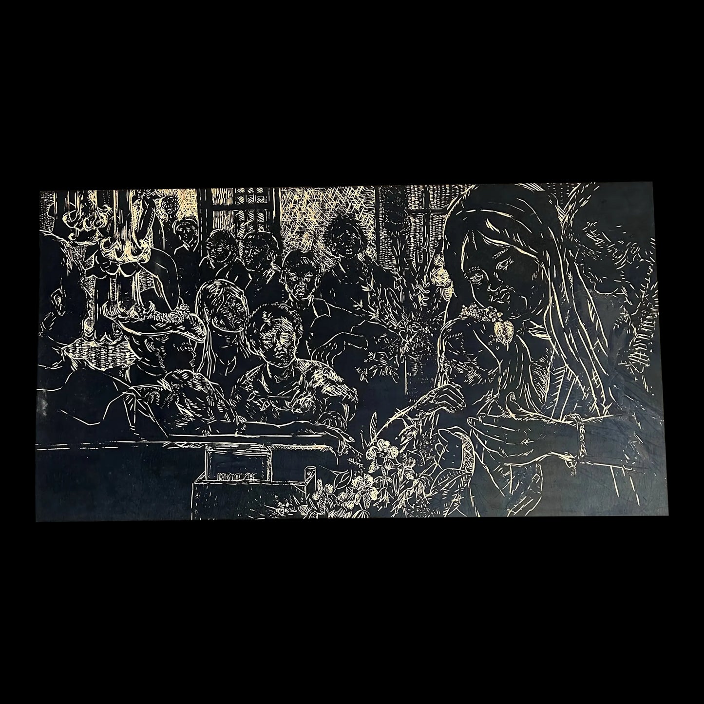 Wood Cut Painting on Board