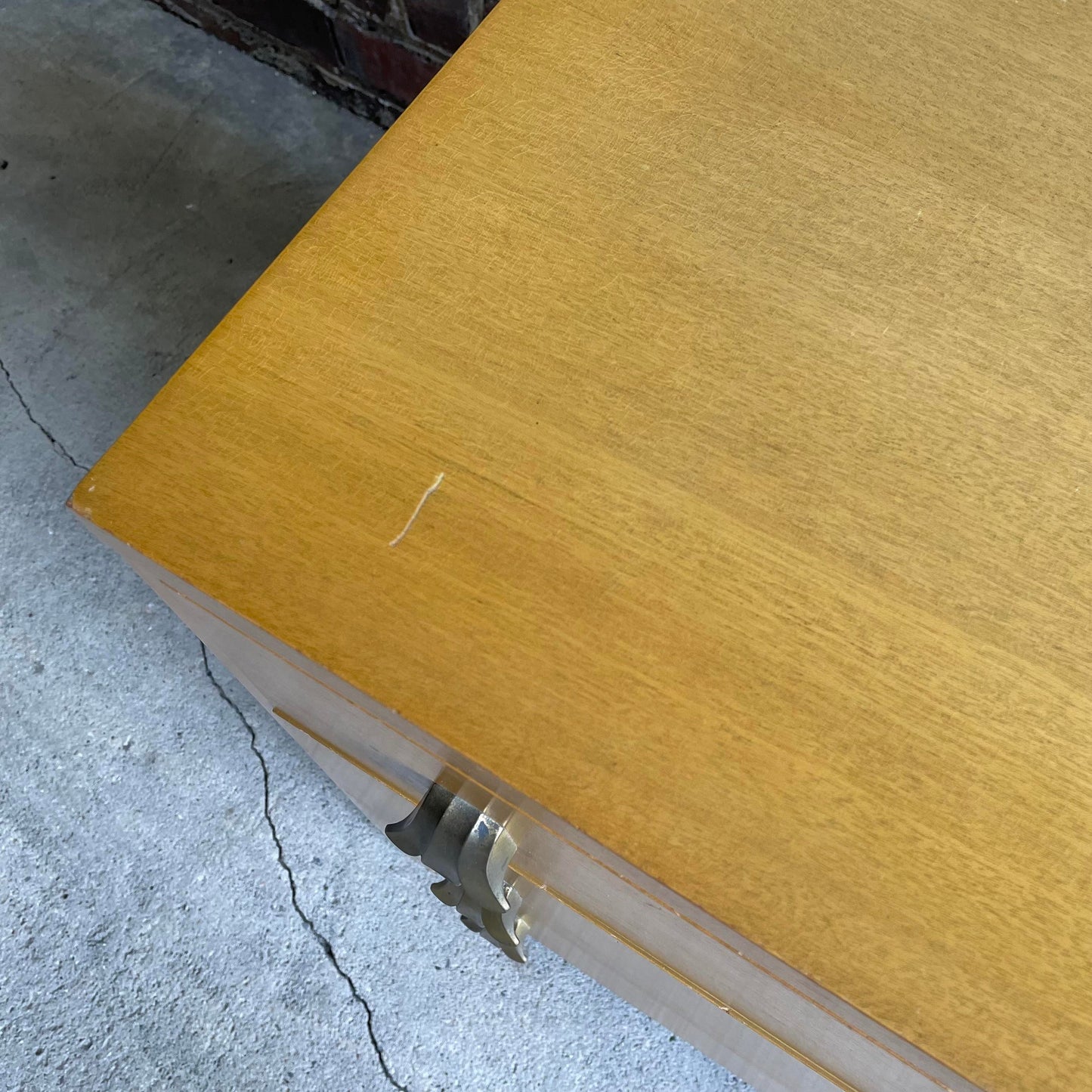 Mid Century Modern Widdicomb 3 Drawer Chest Cabinet With Brass Pulls