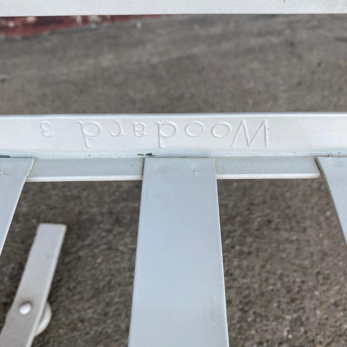 Mid Century Modern Pair of White Woodard Outdoor Patio Bouncers Chattily Rose Pattern