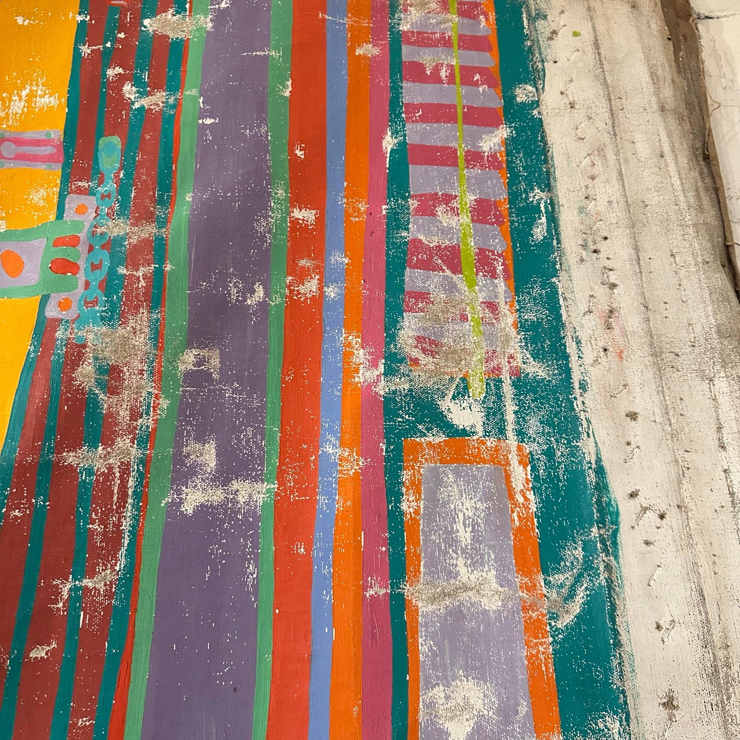 Clayton Pond "Rent Controlled Apartment" American Artist Large Colorful Original Painting