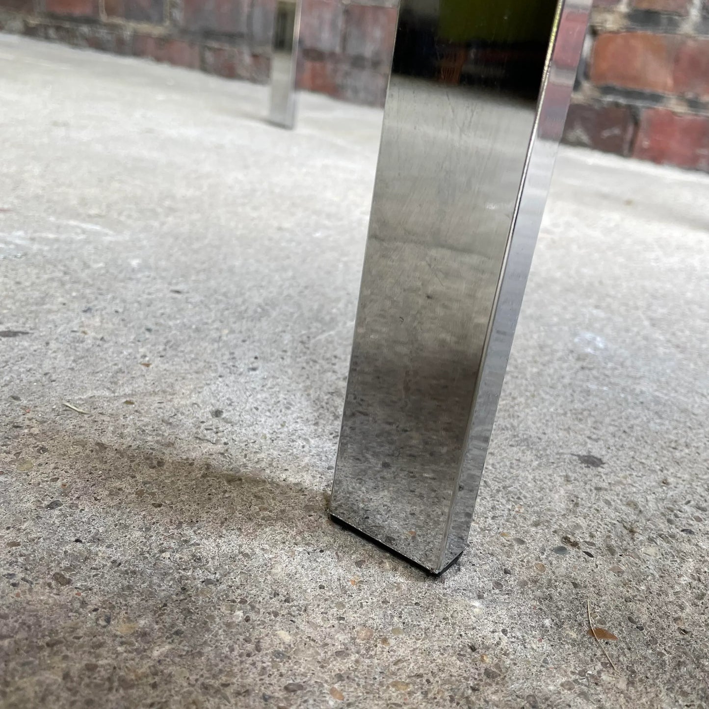Vintage Chrome Square Side Table In the Style of Milo Baughman