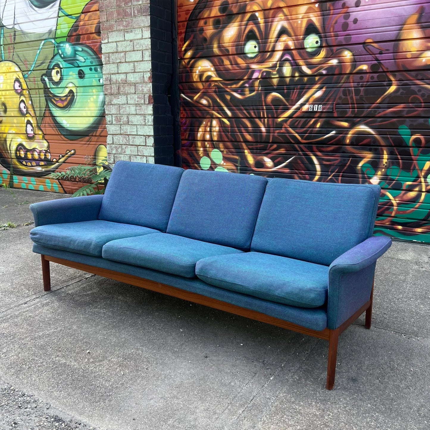 Finn Juhl Midcentury Danish Modern Teal Sofa