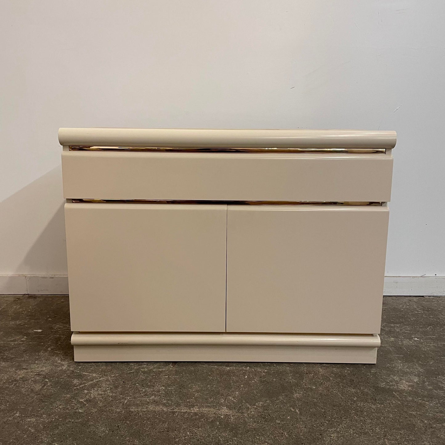 1980s Postmodern Broyhill Faux Marble Top Low Dresser