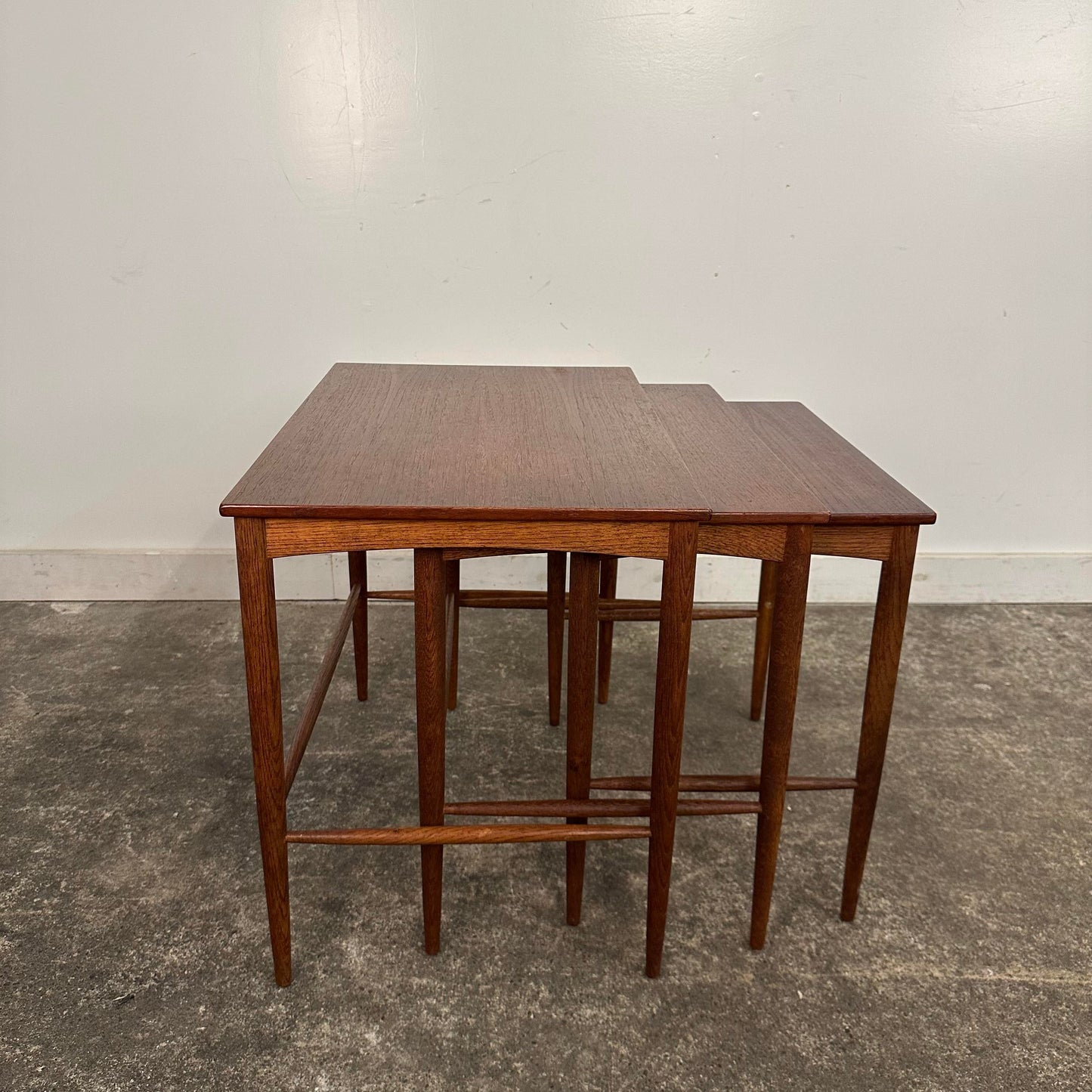 Mid Century Modern Teak Dux Nesting Table Made in Sweden
