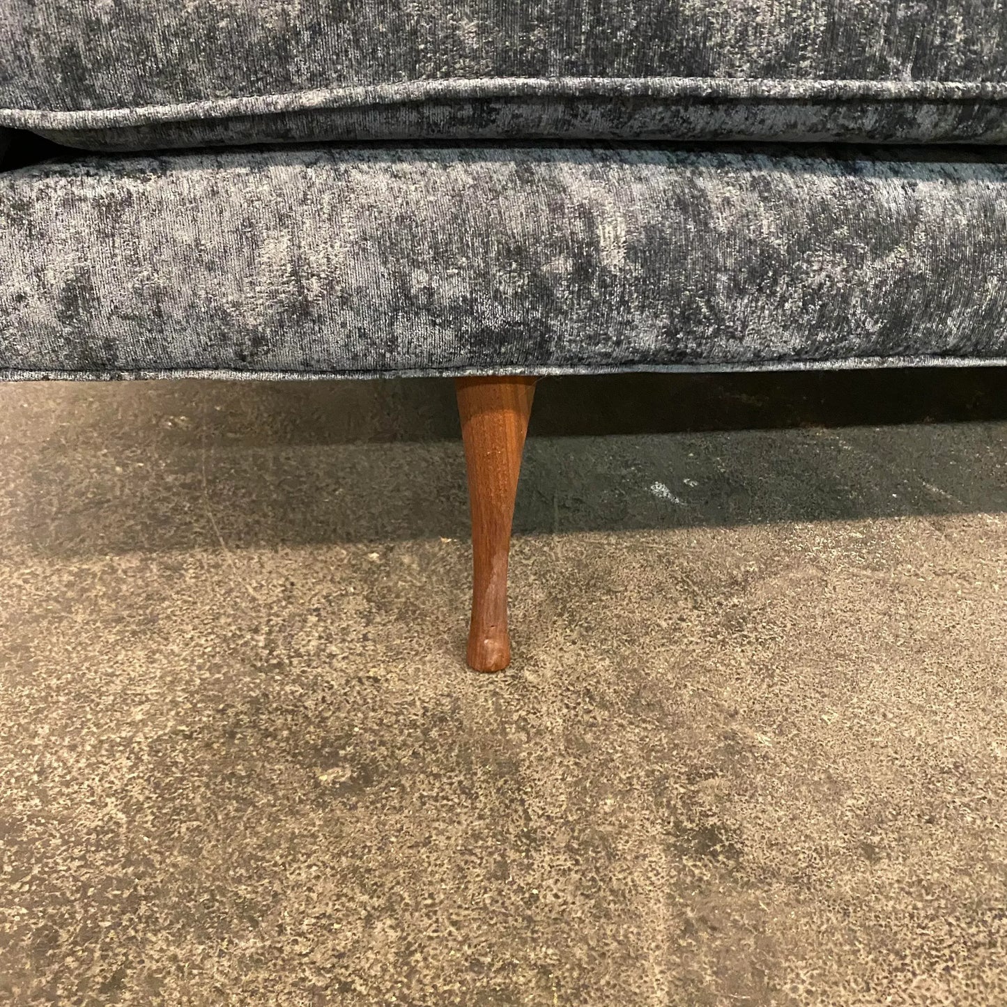 Reupholstered Mid 20th Century Paul McCobb Sofa With Walnut Legs Crypton Fabric