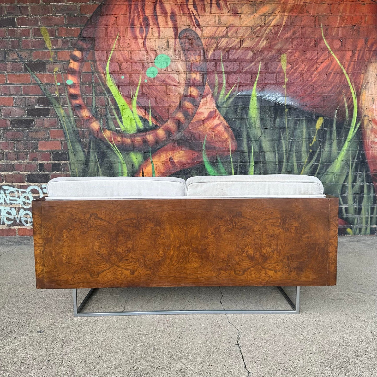 Milo Baughman for Thayer Coggin Burlwood Case Sofa Mid-Century Modern