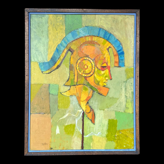 Trojan Helmet Painting by Robert C. Brisley