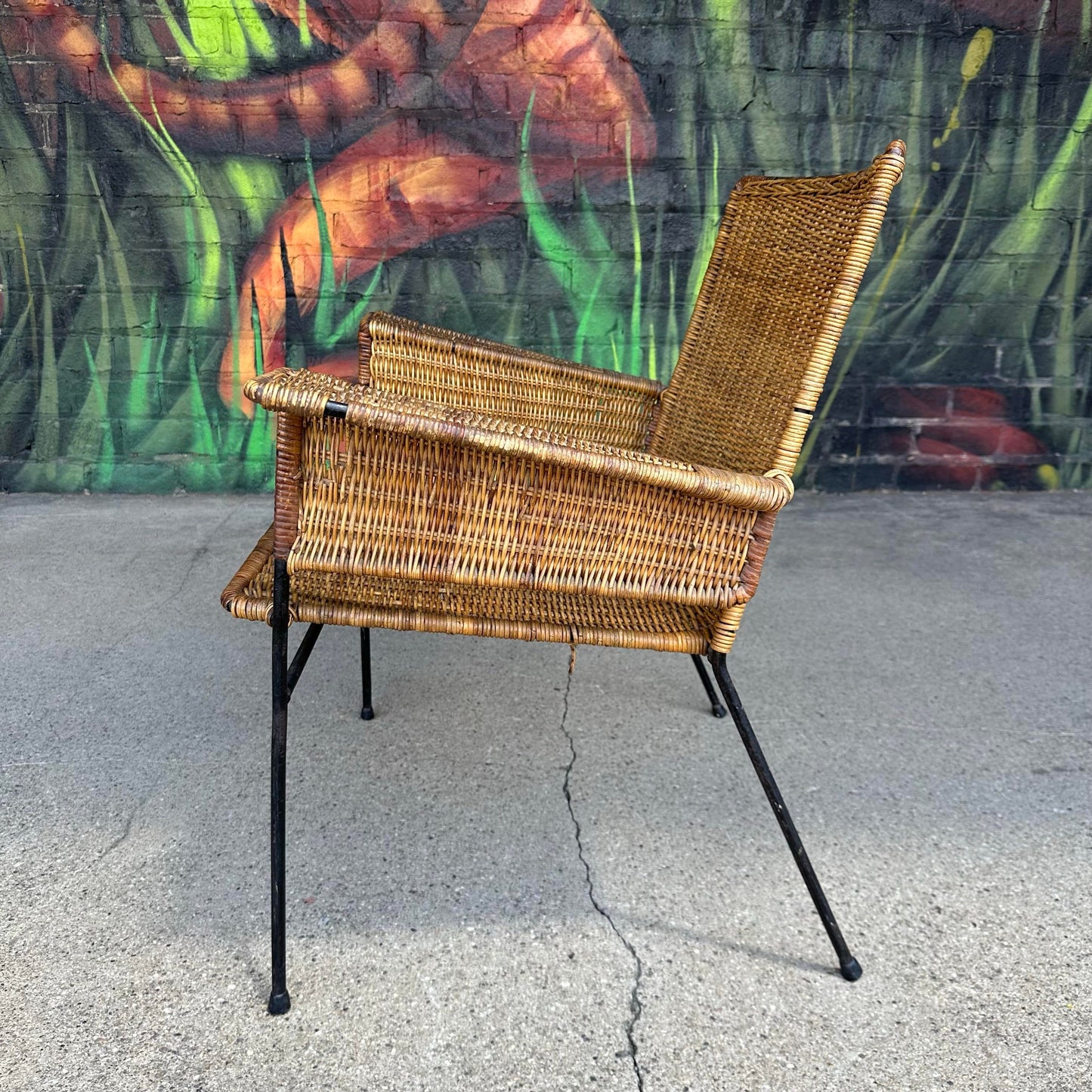 Van Keppel-Green Rattan and Iron Patio Chair