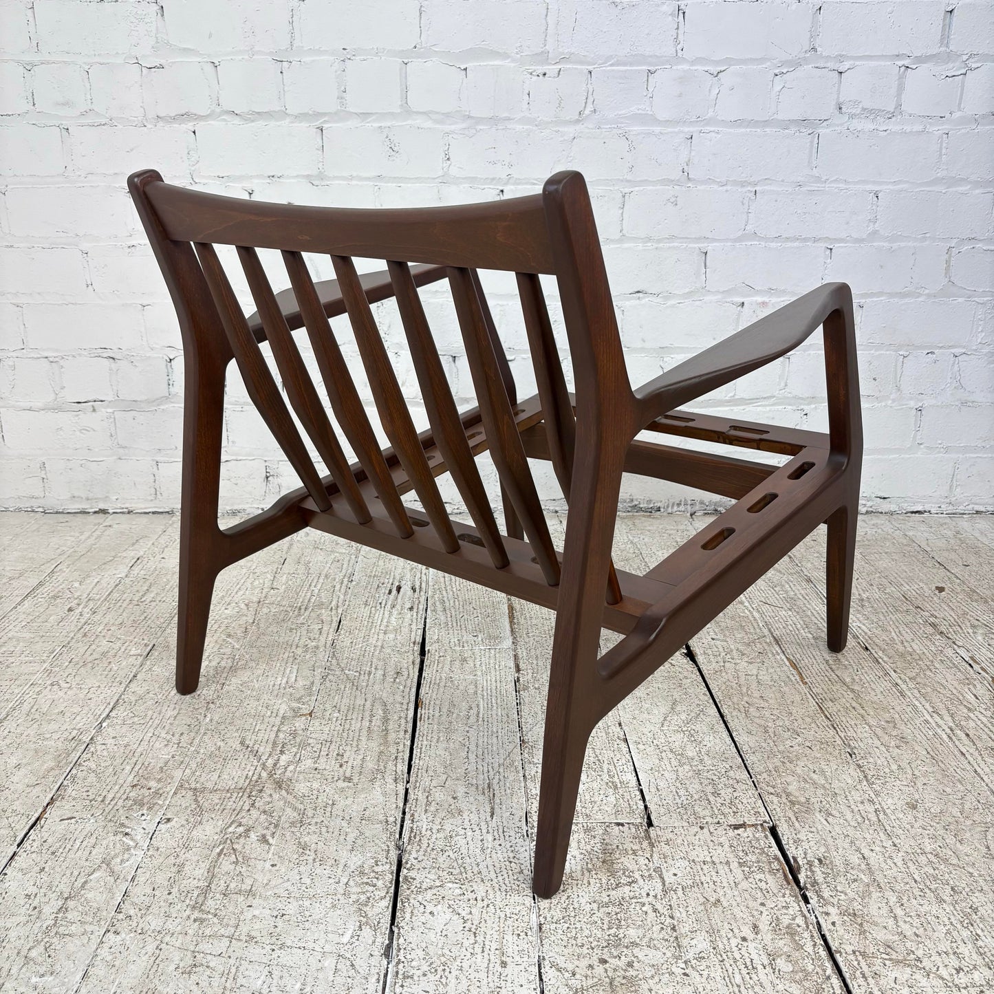 Pair of Mid Century Danish Modern Ib Kofod Larsen for Selig Walnut Lounge Chairs