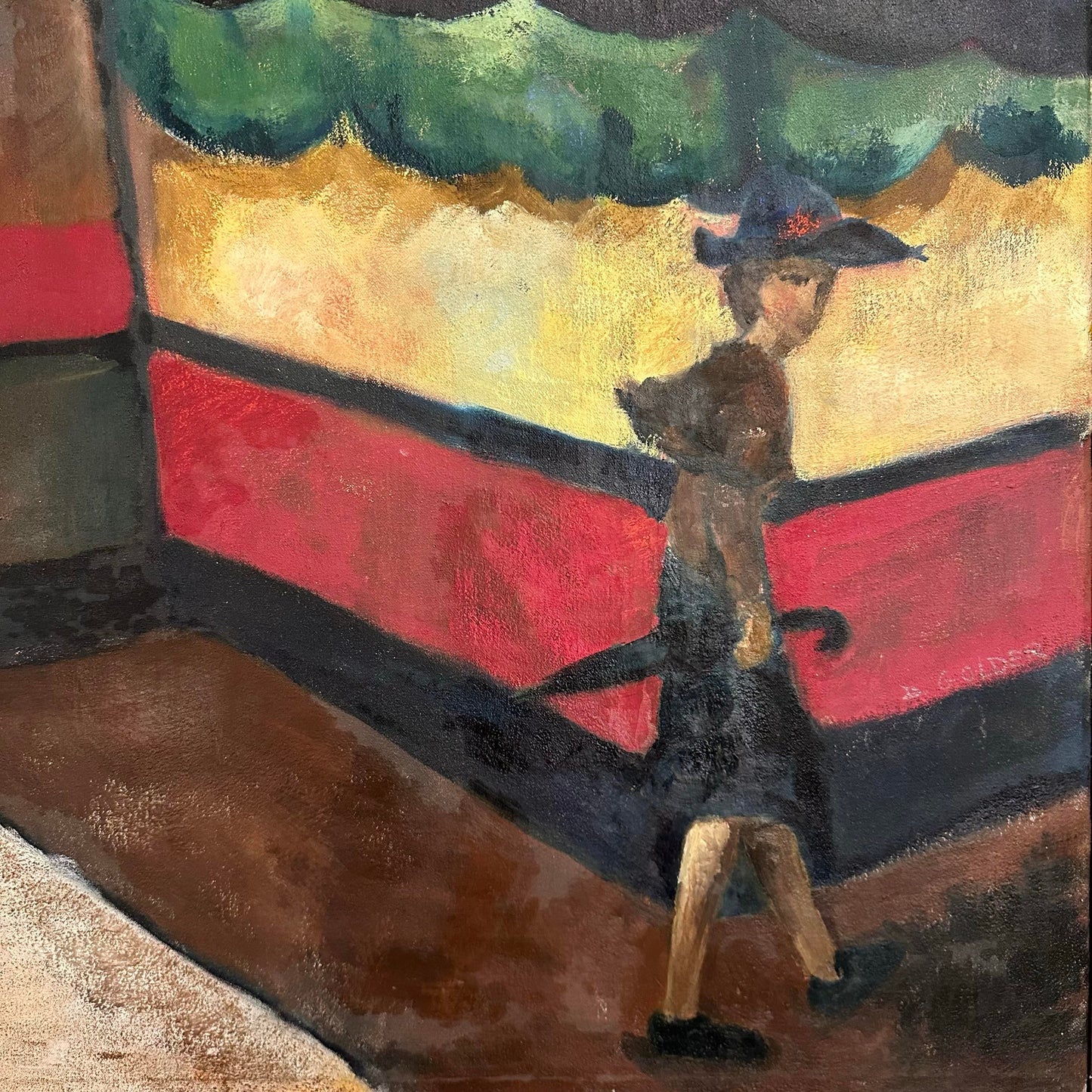 Street Scene Painting Marked Golder “Untitled”