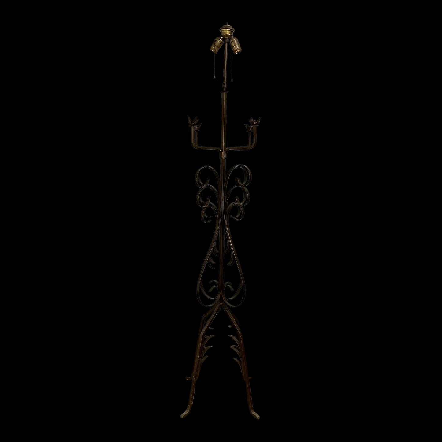 French Art Deco Wrought Iron Floor Lamp