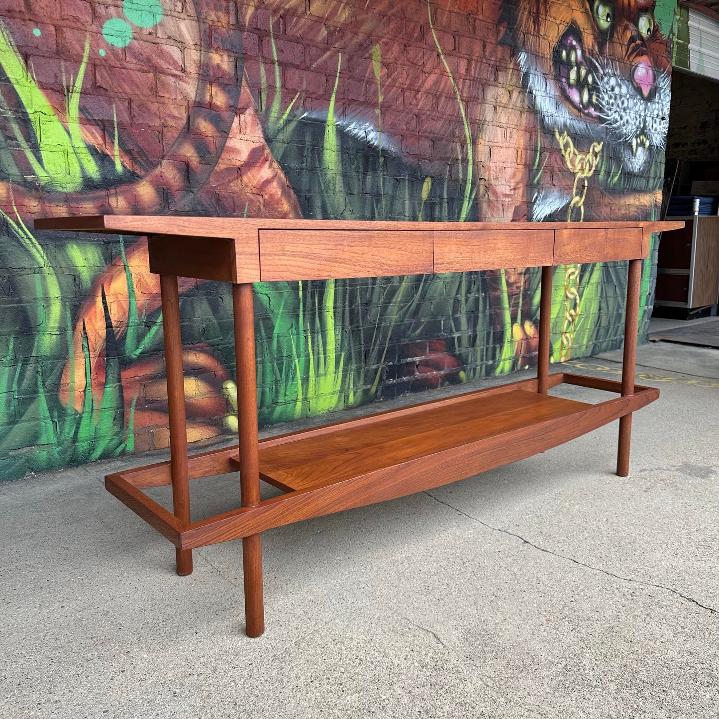 William Pahlmann Walnut Studio Console Table