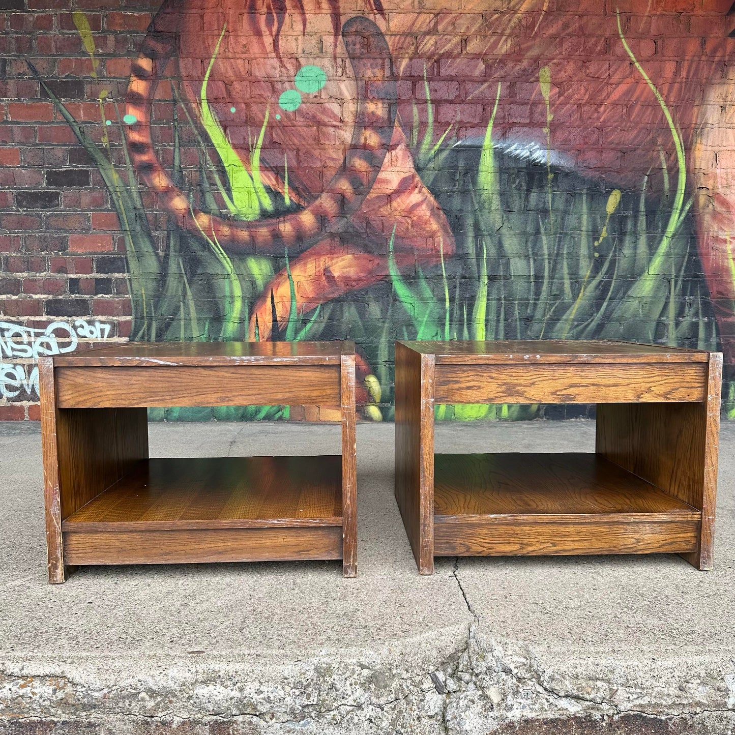 Pair of Lane Brutalist End Tables