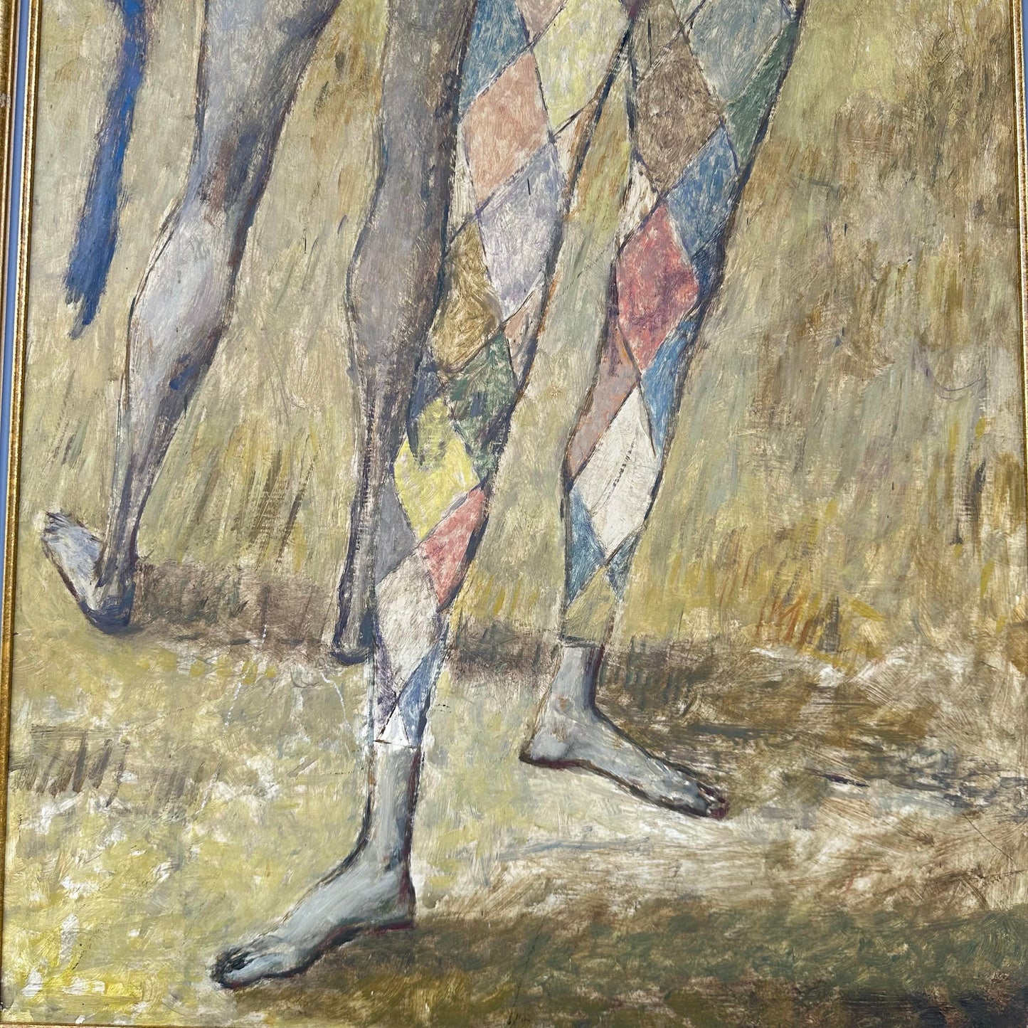 Mid-Century Modern Figure Painting by Robert C. Brisley Style of Picasso