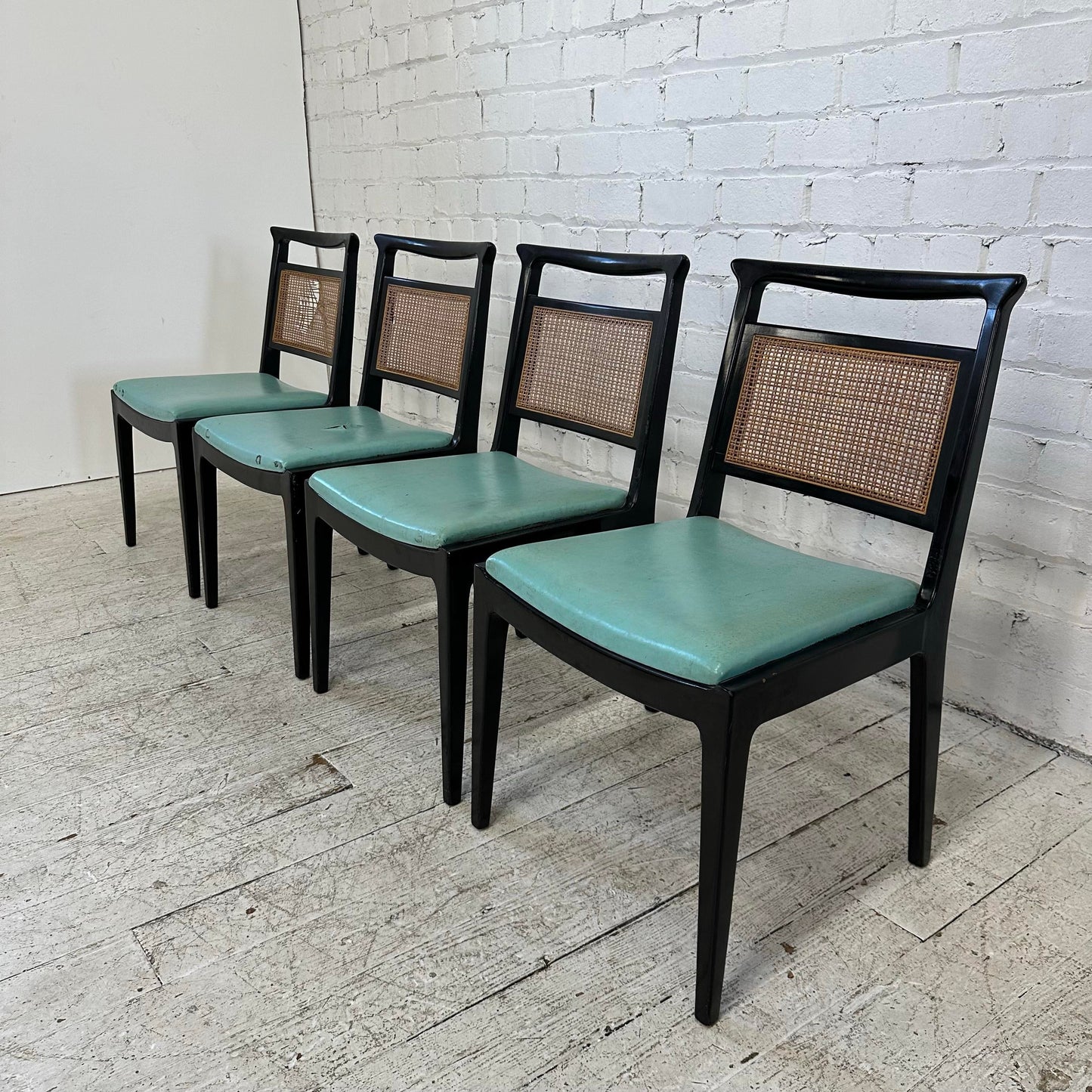 Set of 4 John Stuart Caned Back Dining Chair