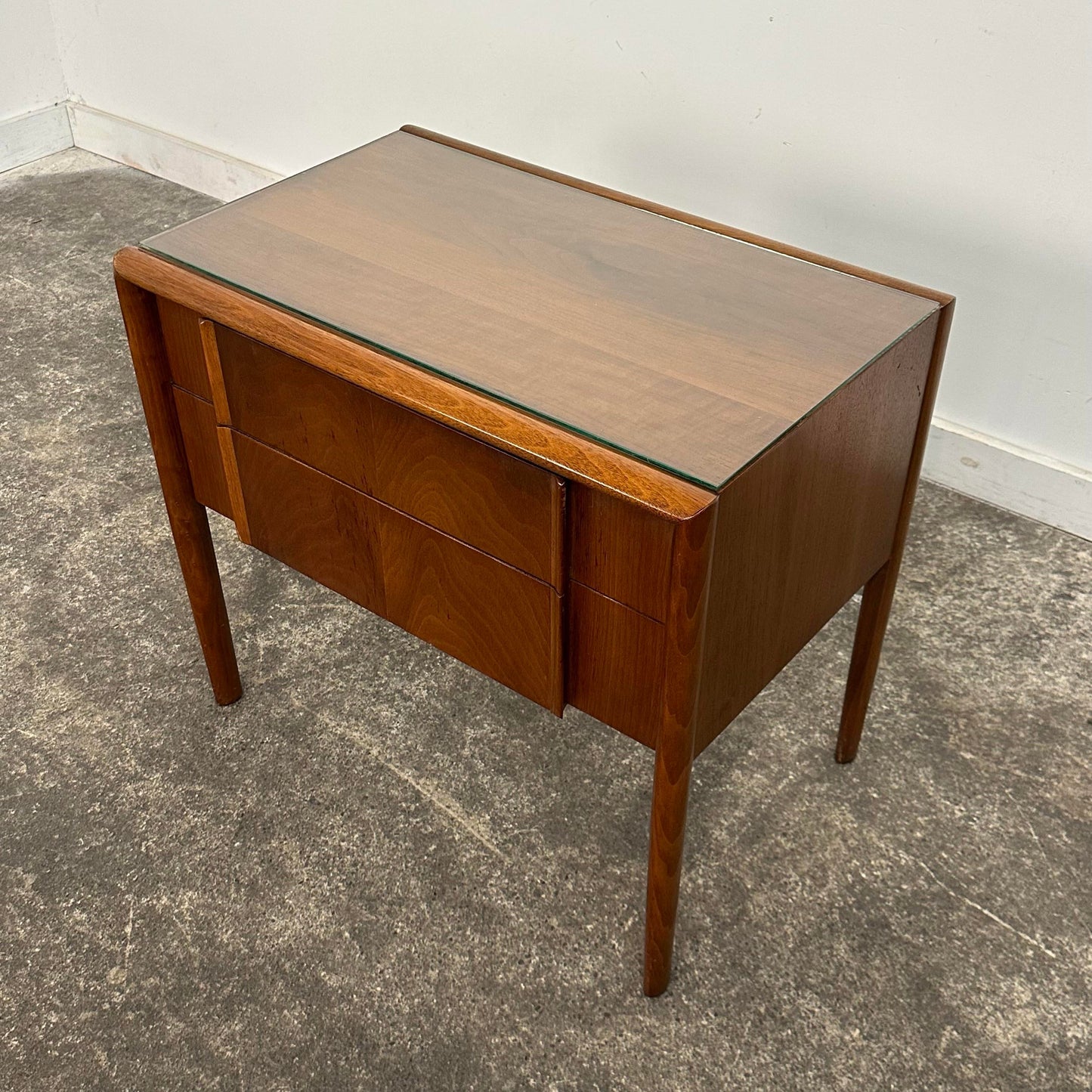 Walnut Nightstand End Table by Barney Flagg for Drexel Parallel