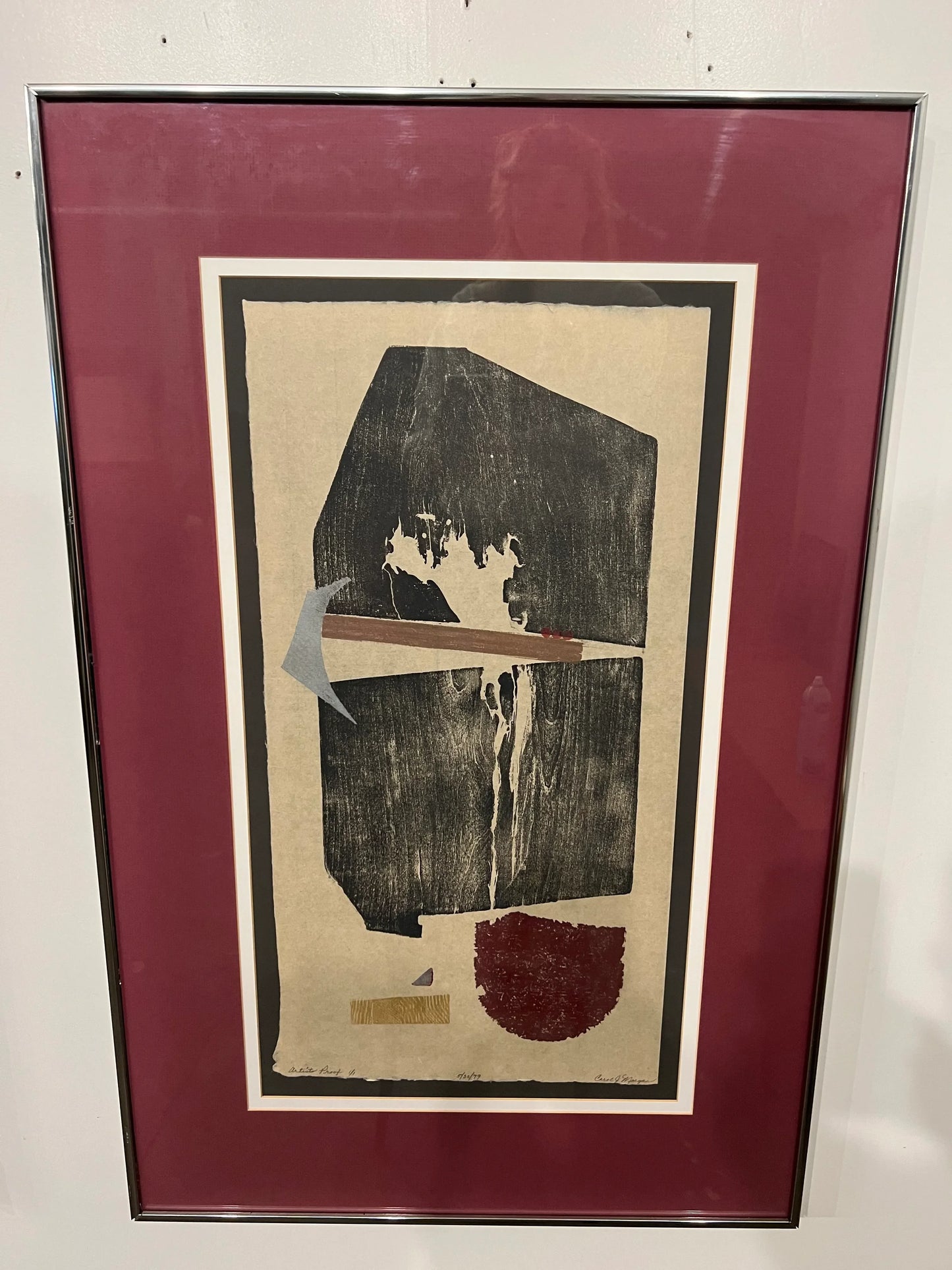 Framed Stamped Litho by Artist Carol Morgan Signed and Numbered Ap 1/1 79’