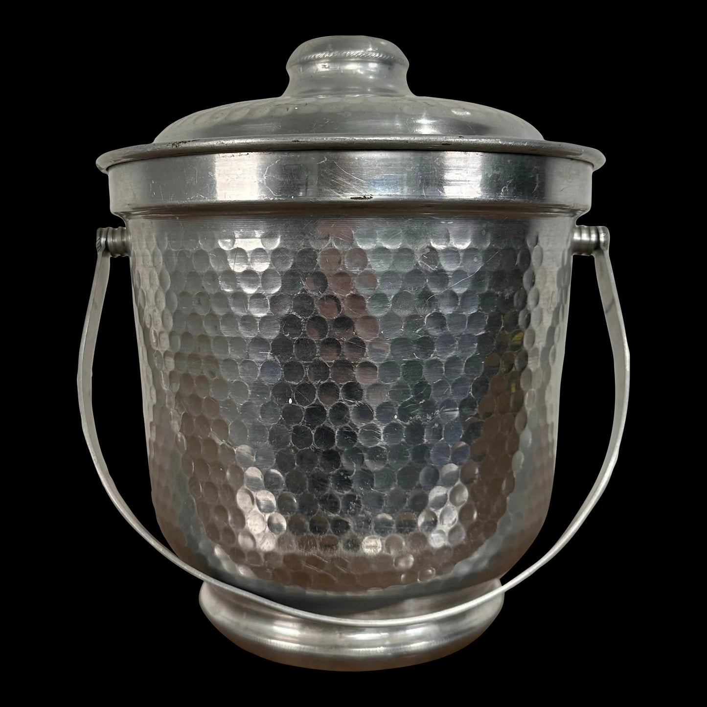 Mid-Century Modern Italian Hammered Aluminum Ice Bucket