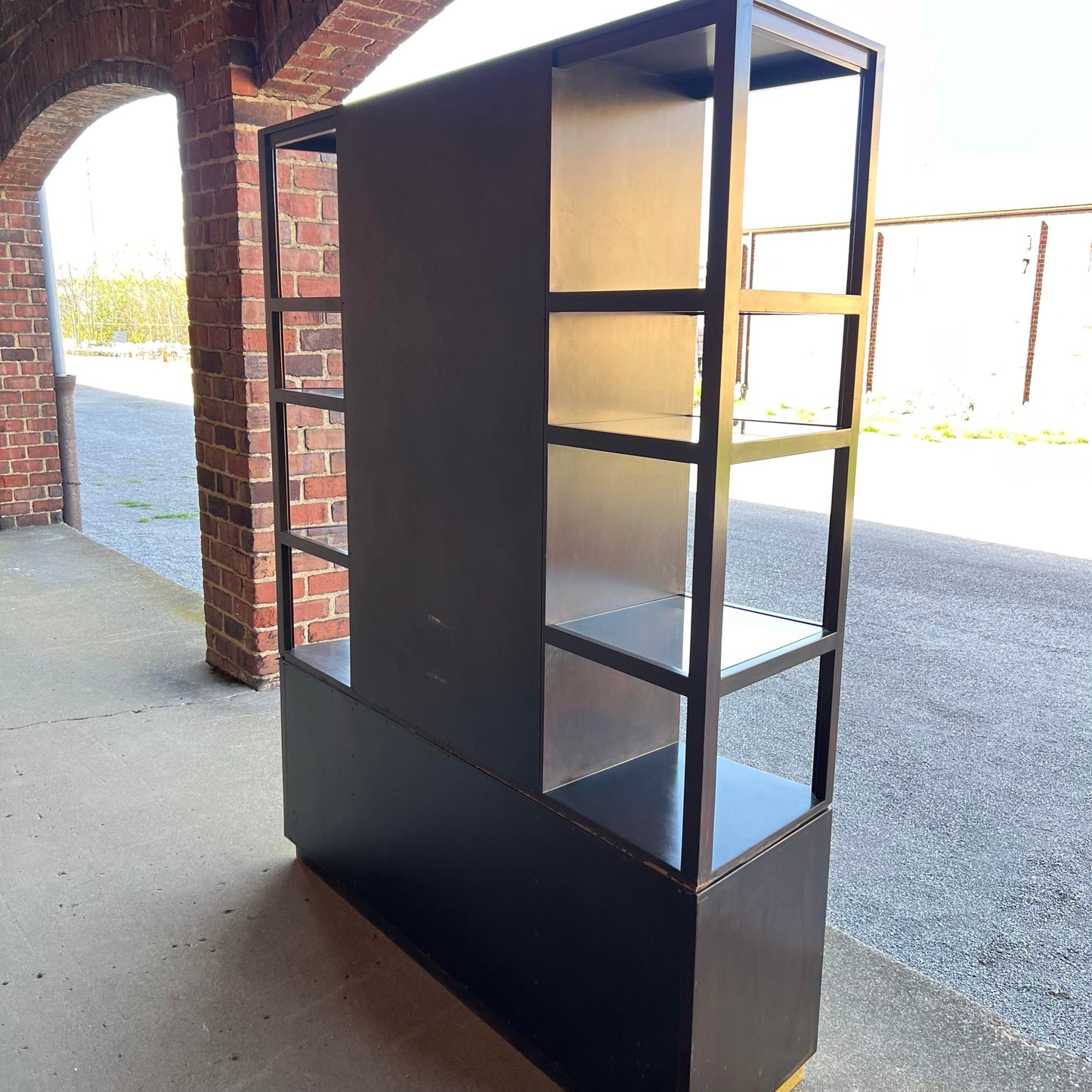 Edward Wormley for Dunbar Display Wall Unit Shelving Glass Brass