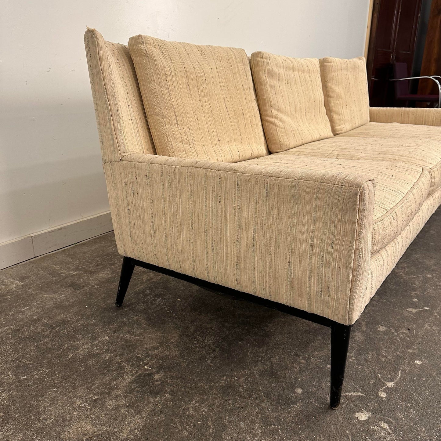 Paul McCobb 1950s Mid-Century Modern Wingback Sofa