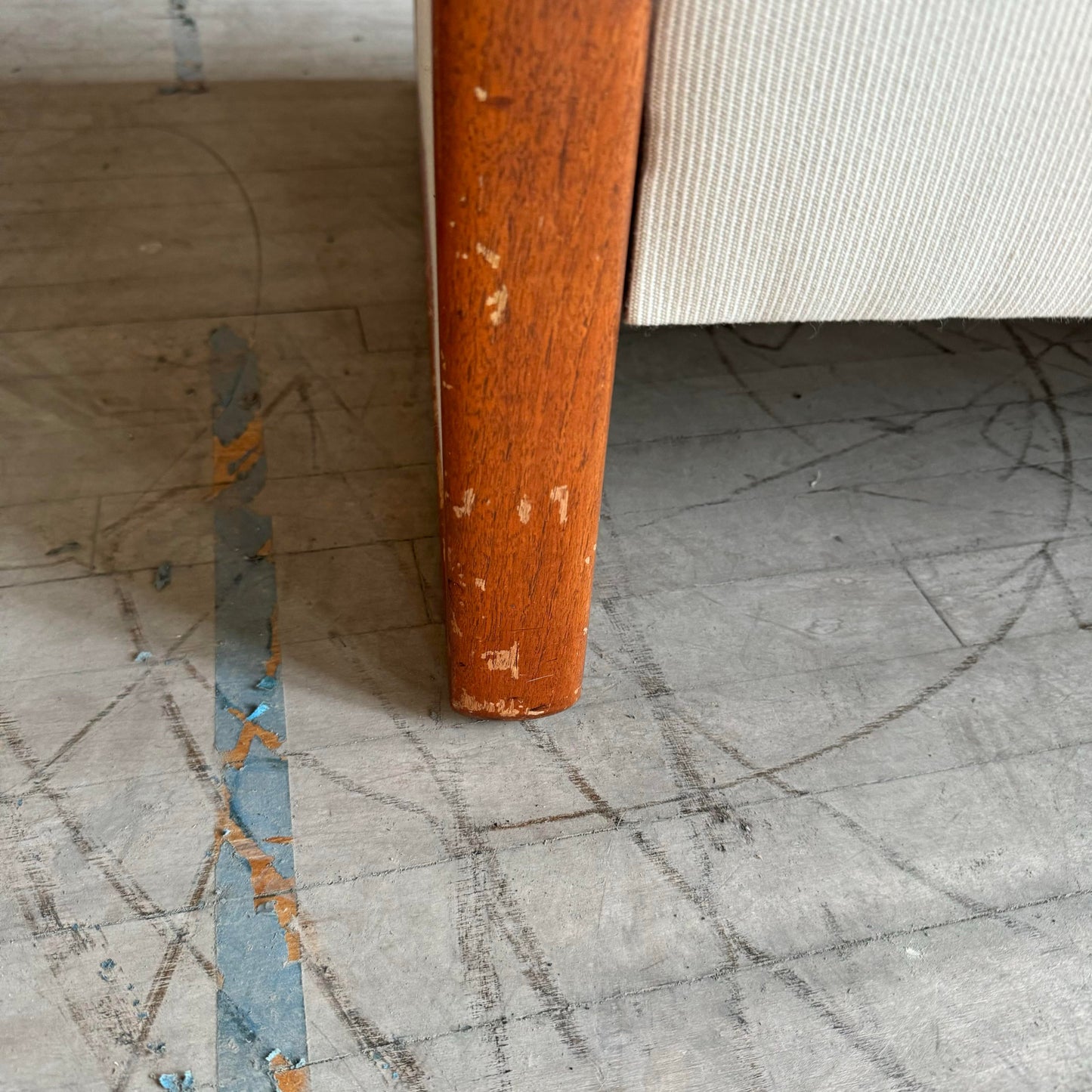 Pair of Cube Lounge Chairs Wood Trim