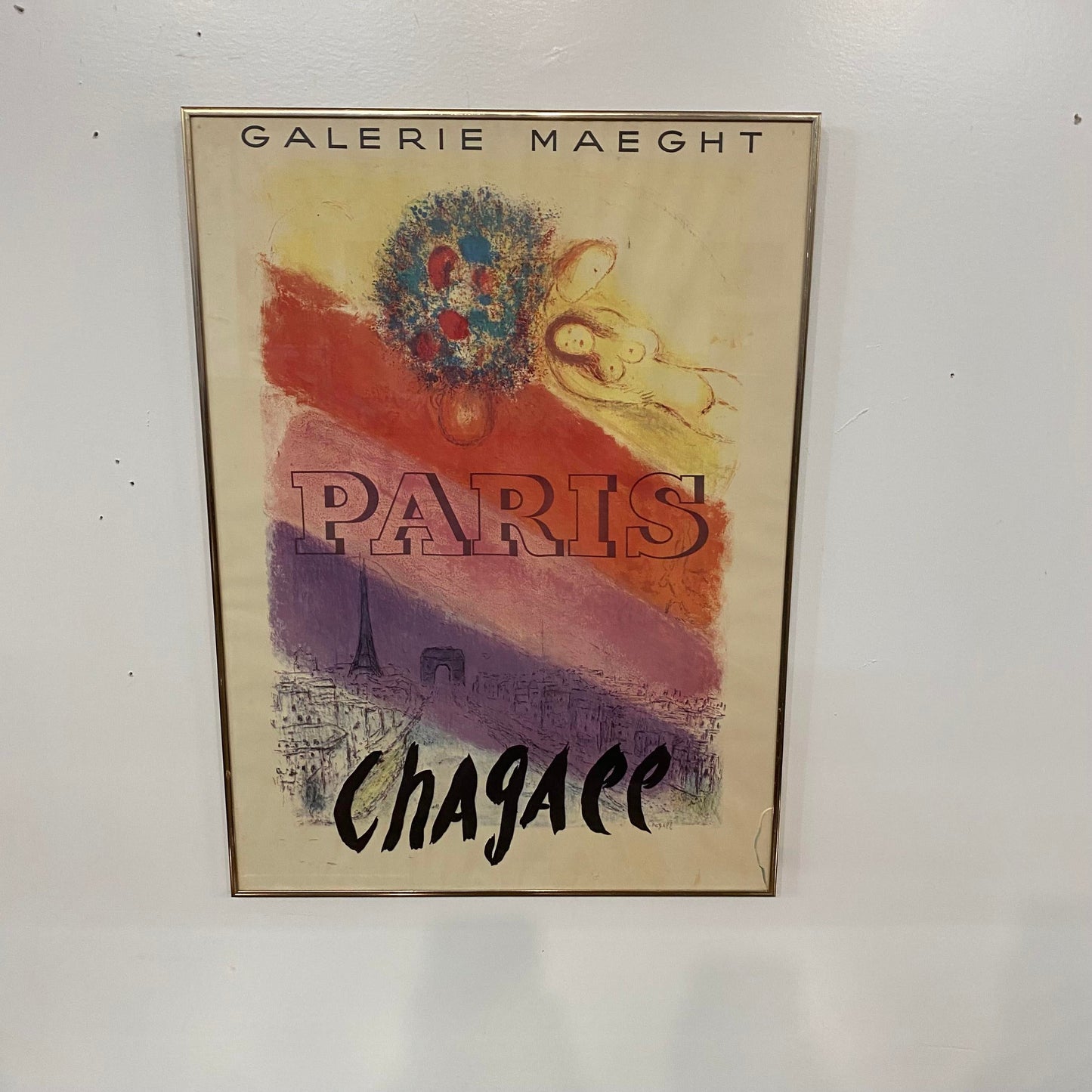 Original Galerie Maeght Paris Poster for Chagall Exhibit 1954