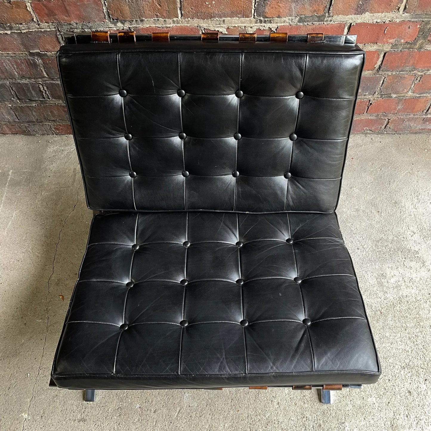 Charlton Chair Company Quality Made Barcelona Leather Chair Chrome