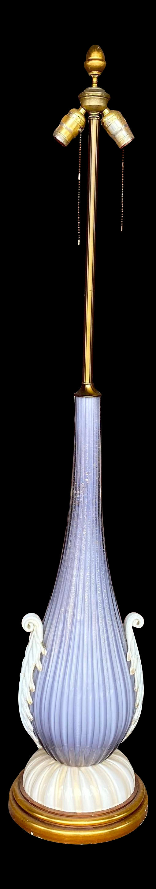 Mid-Century Modern Purple Murano Glass Table Lamp