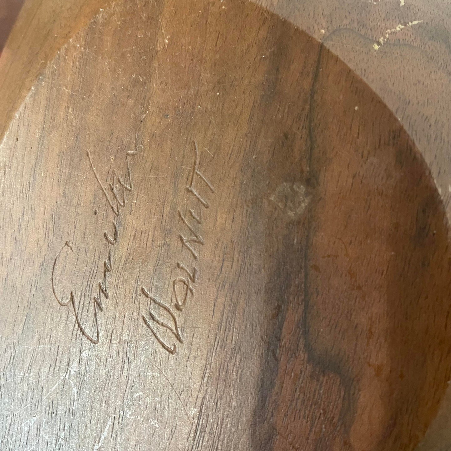 Mid-Century Modern Emil Milan Wooden Walnut Bowl