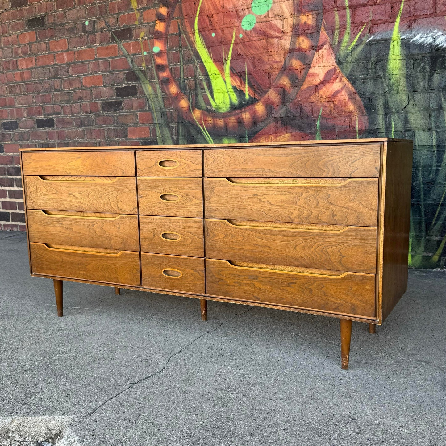 Unique Mid Century Modern Wood Dresser