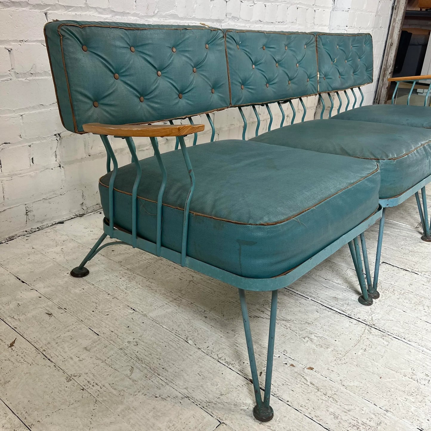 Vintage Woodard Outdoor Patio Sectional Sofa, Attributed