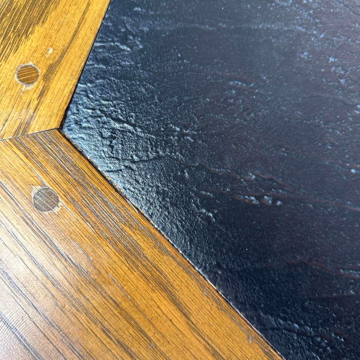 Ranch Oak Hexagonal Faux Slate Coffee Table