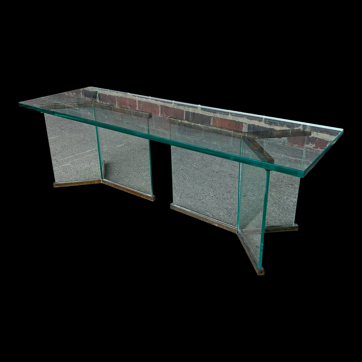 Pace Brass and Glass Coffee Table