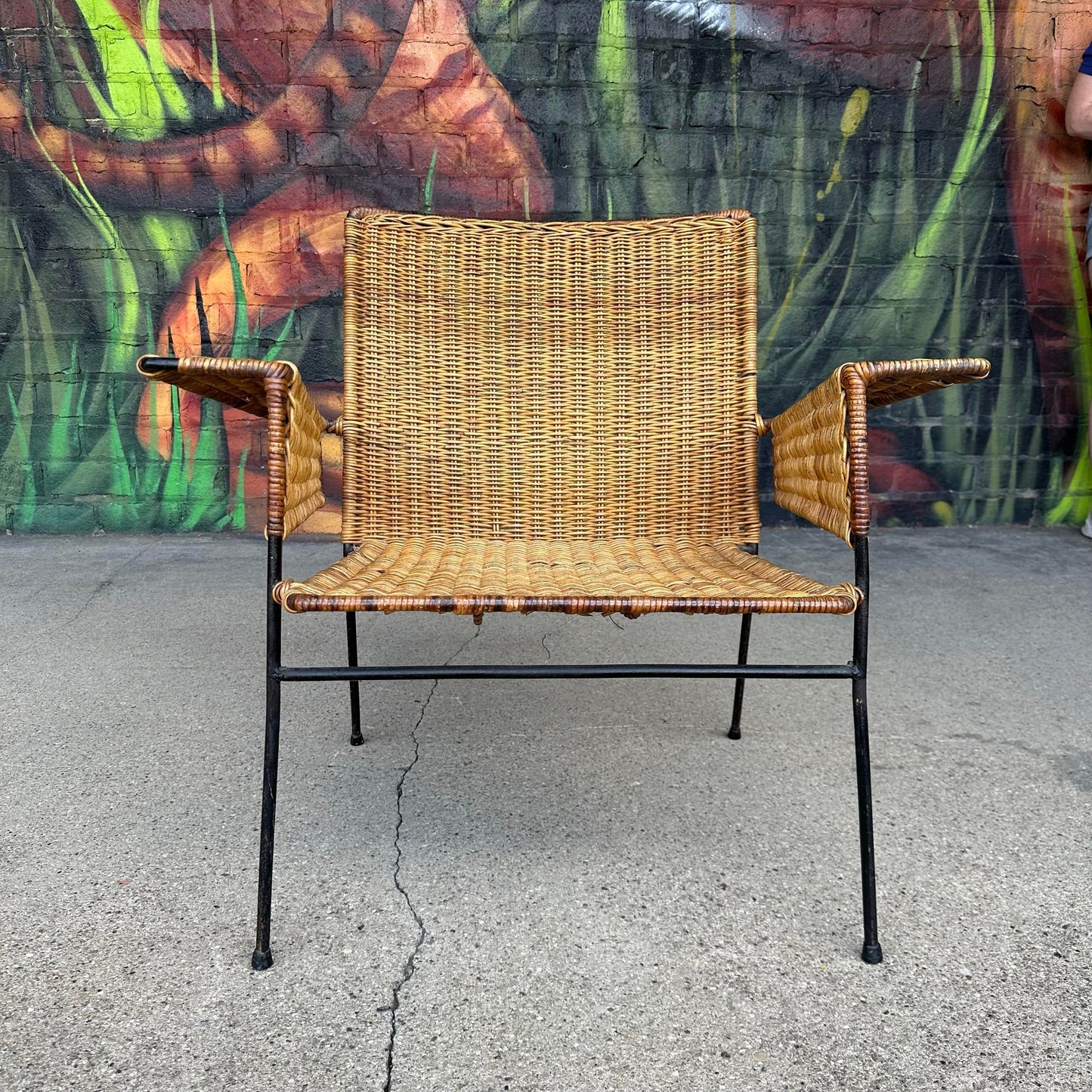 Van Keppel-Green Rattan and Iron Patio Chair