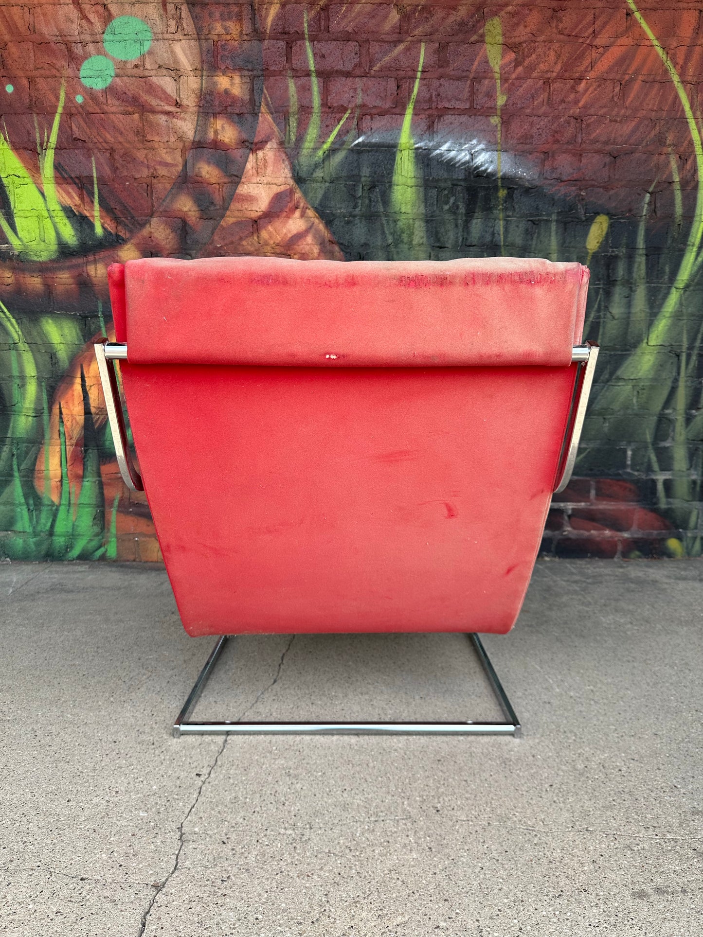 Mid Century Modern Milo Baughman Style for Carson Inc. Chrome Cantilever Lounge Chair