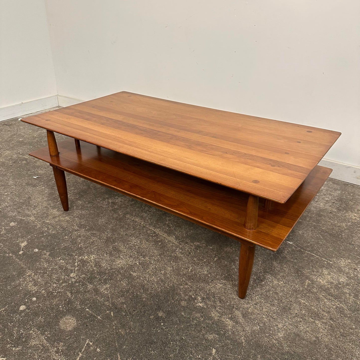 Willett Furniture Solid Cherry Two-Tier Coffee Table