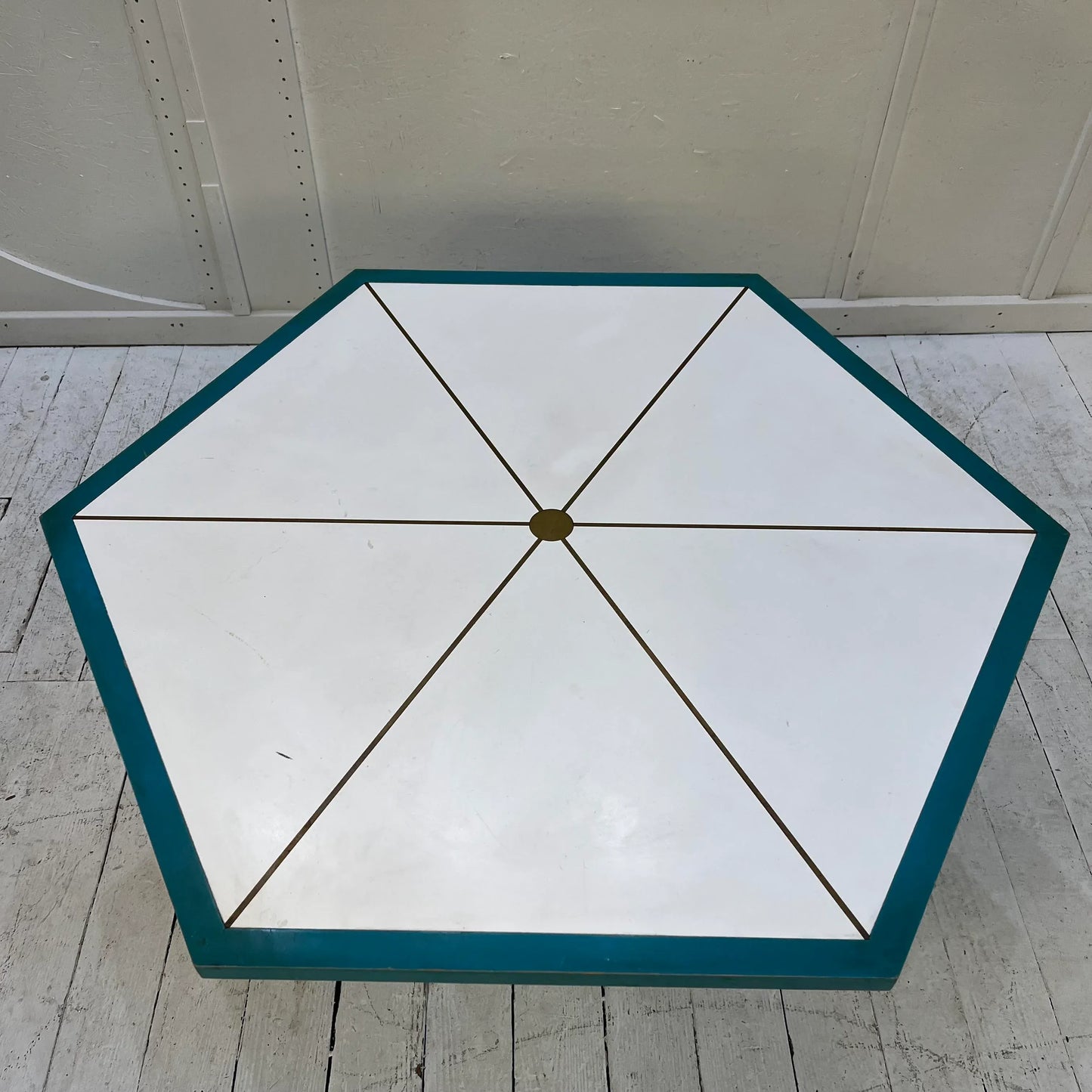 Tommi Parzinger for Willow and Reed Dining Game Set Brass Inlay