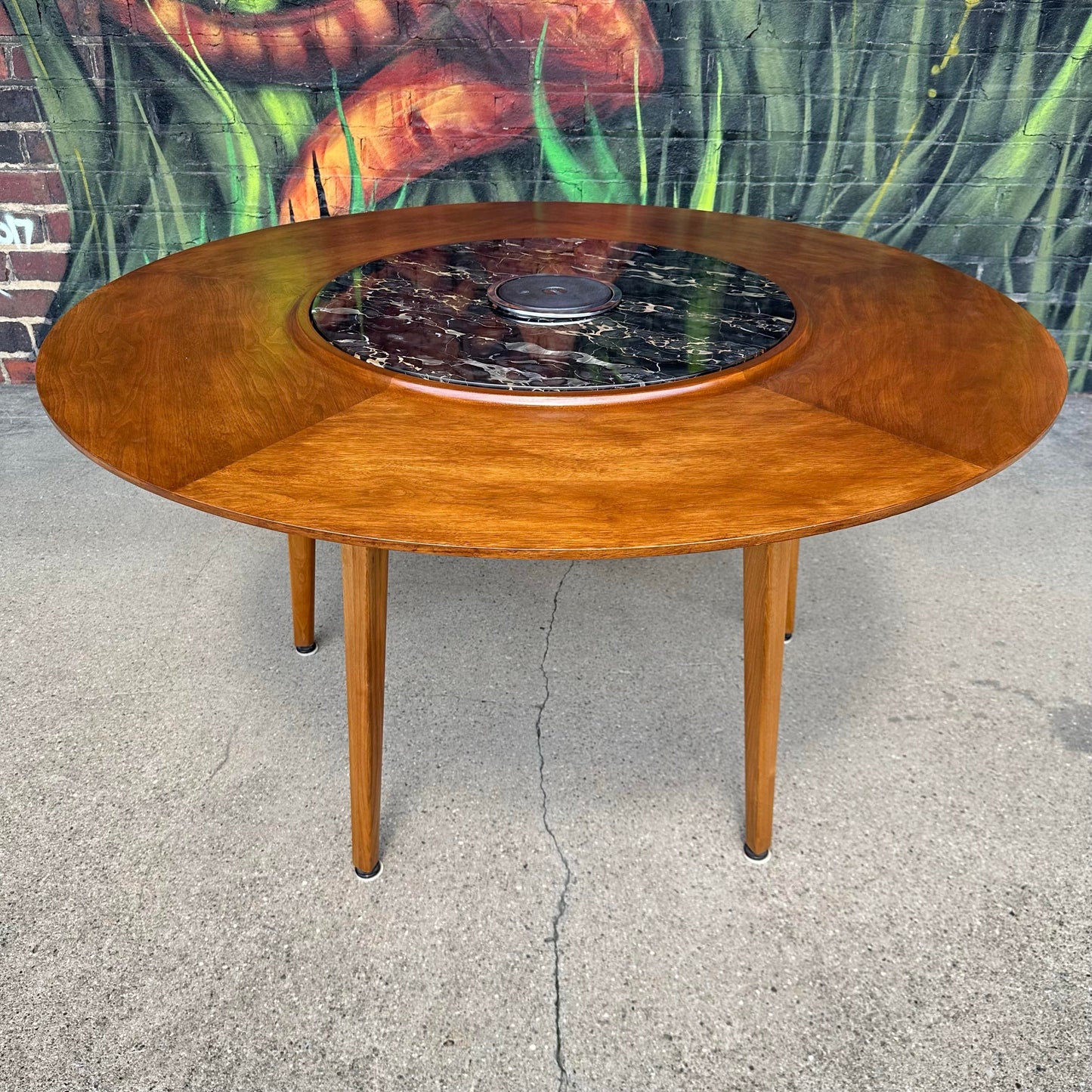 Edward Wormley for Dunbar Lazy Susan Dining Set With Heated Center and 6 Chairs