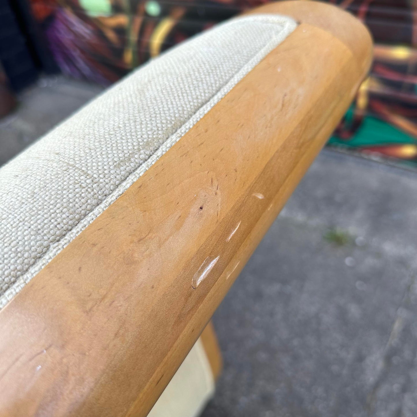 Oversized Sleigh Arm Deco Style Chair Bench