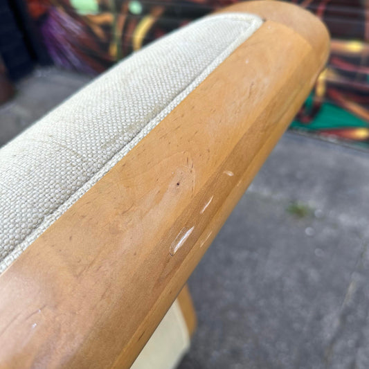 Oversized Sleigh Arm Deco Style Chair Bench