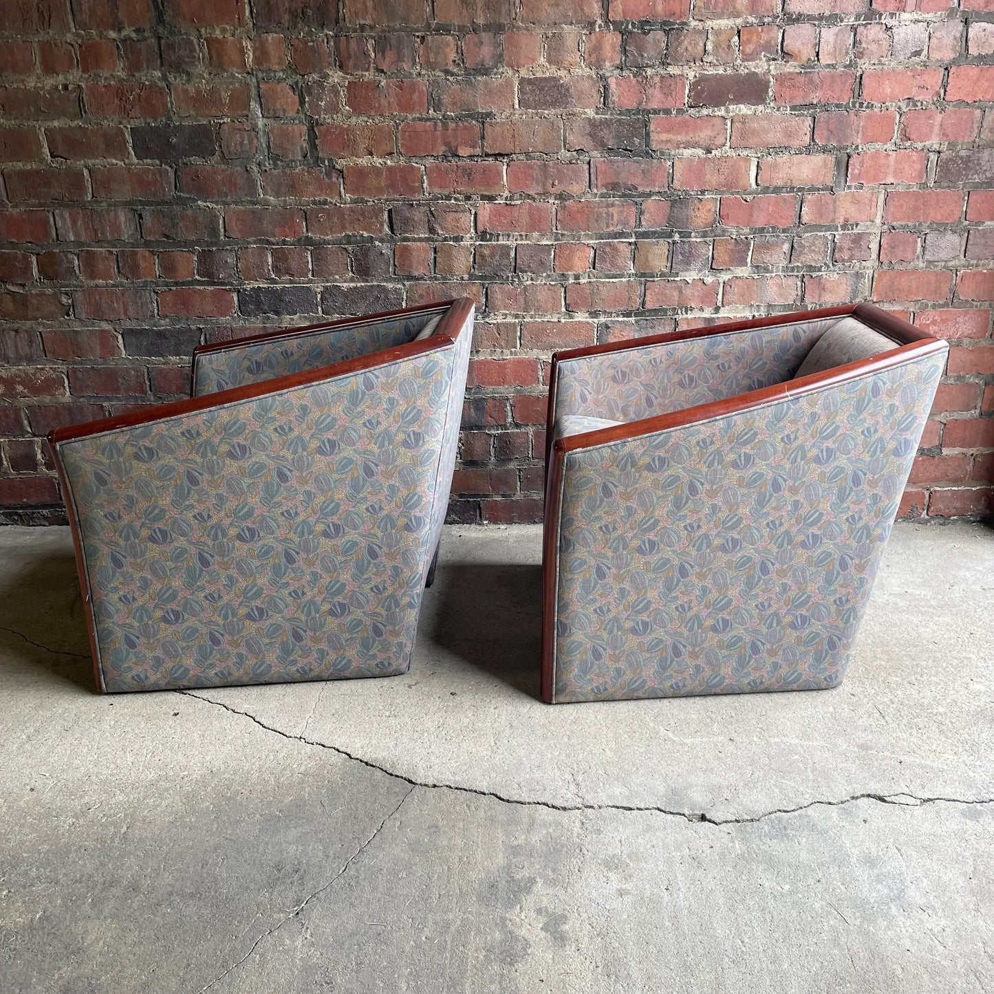 1990s Vintage Gunlocke Club Chairs - a Pair